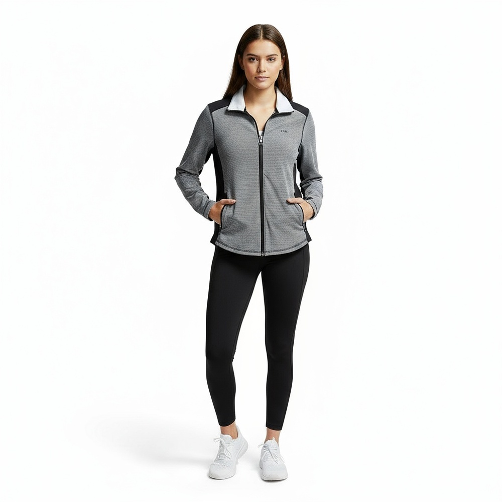 Lauren Ralph Lauren Womens Black White Stripe Long Sleeve Sports Jacket Active
